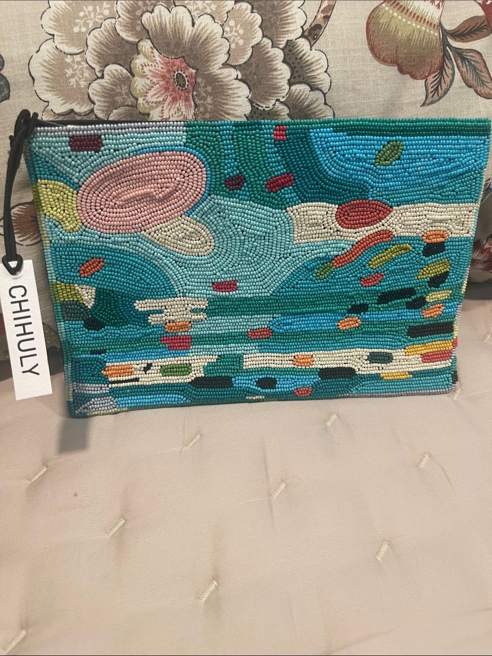 Chihuly glass bead clutch